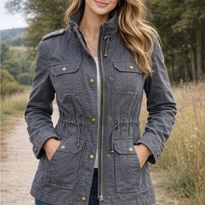 Stylish Women's Charcoal Utility Jacket